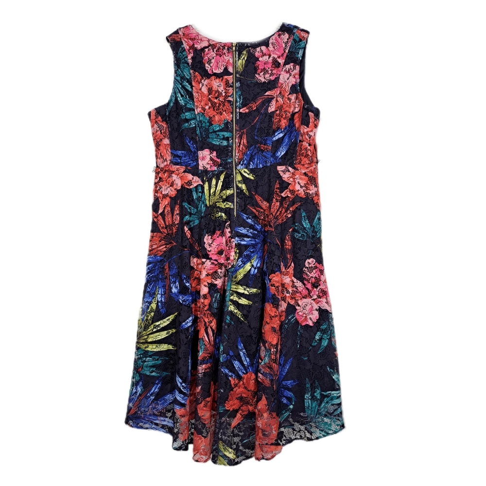 Danny and Nicole Lace Floral High Low Hem Dress - Picture 3 of 3